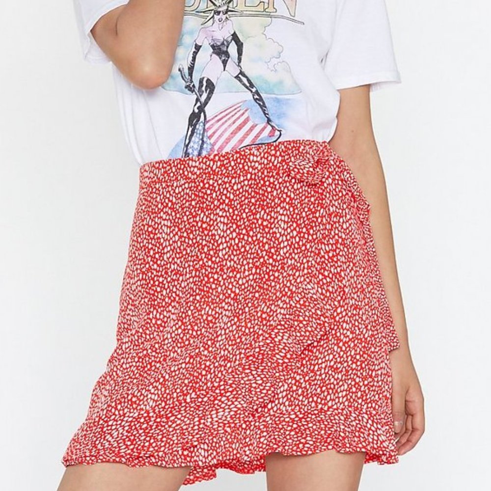 Nasty Gal Thrilled to See You Ruffle Wrap Skirt